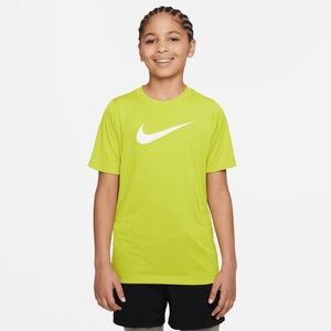 Nike Neon Yellow Short Sleeve Dri-FIT Tee with White Swoosh